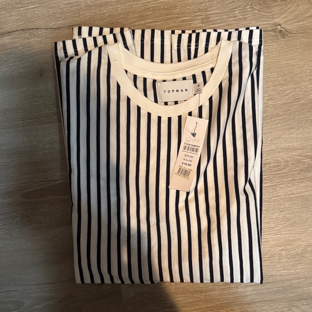 Topman Monochrome Striped Tee